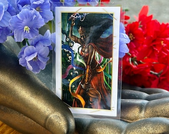 Orisha Oya Prayer Card - Ifa Santeria Hoodoo, Voodoo, Wicca, Pagan Christian sacred Ceremony Ritual Spell Candles