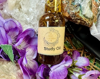 Study Oil - Concentration, Awaken, Alert, Creativity, Clarity, Focus - Ritual potion for Candle Spell - Hoodoo, Voodoo, Wicca, Pagan, Magic