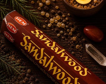 Sandalwood Incense Sticks (6 Packs) Warm Wood Aroma Meditation Sacred Rose & Root