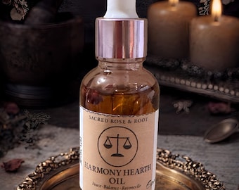 Harmony Hearth Ritual Oil: Peace, Reconciliation, Family, Home, Balance | Sacred Rose & Root