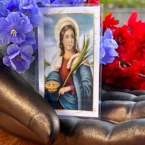 Biglietto di preghiera di Santa Lucia - Hoodoo, Voodoo, Wicca, Candele di incantesimi rituali per cerimonie sacre cristiane pagane