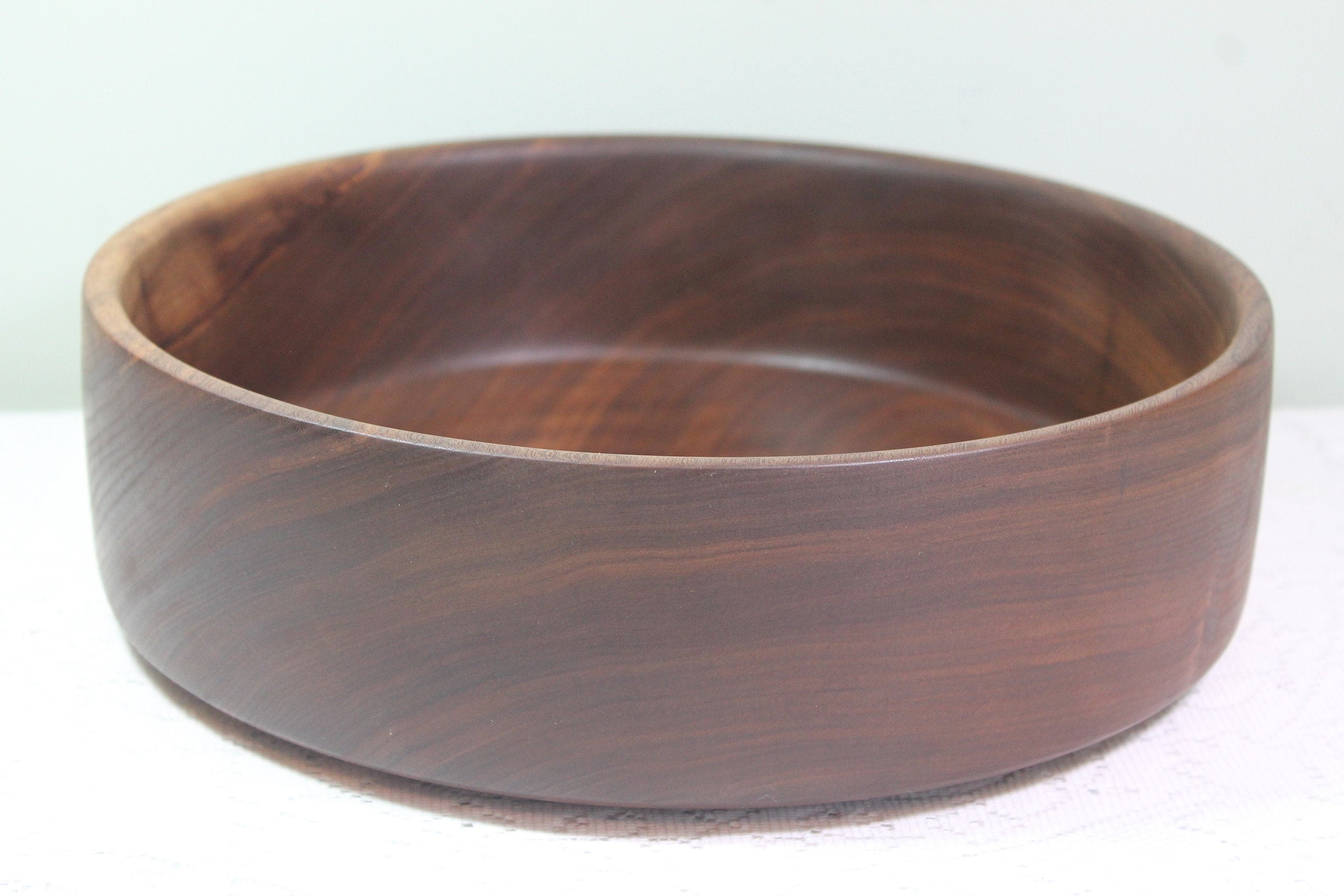 Large Walnut Salad Bowl Wooden Bowl Hand Turned Bowl Etsy