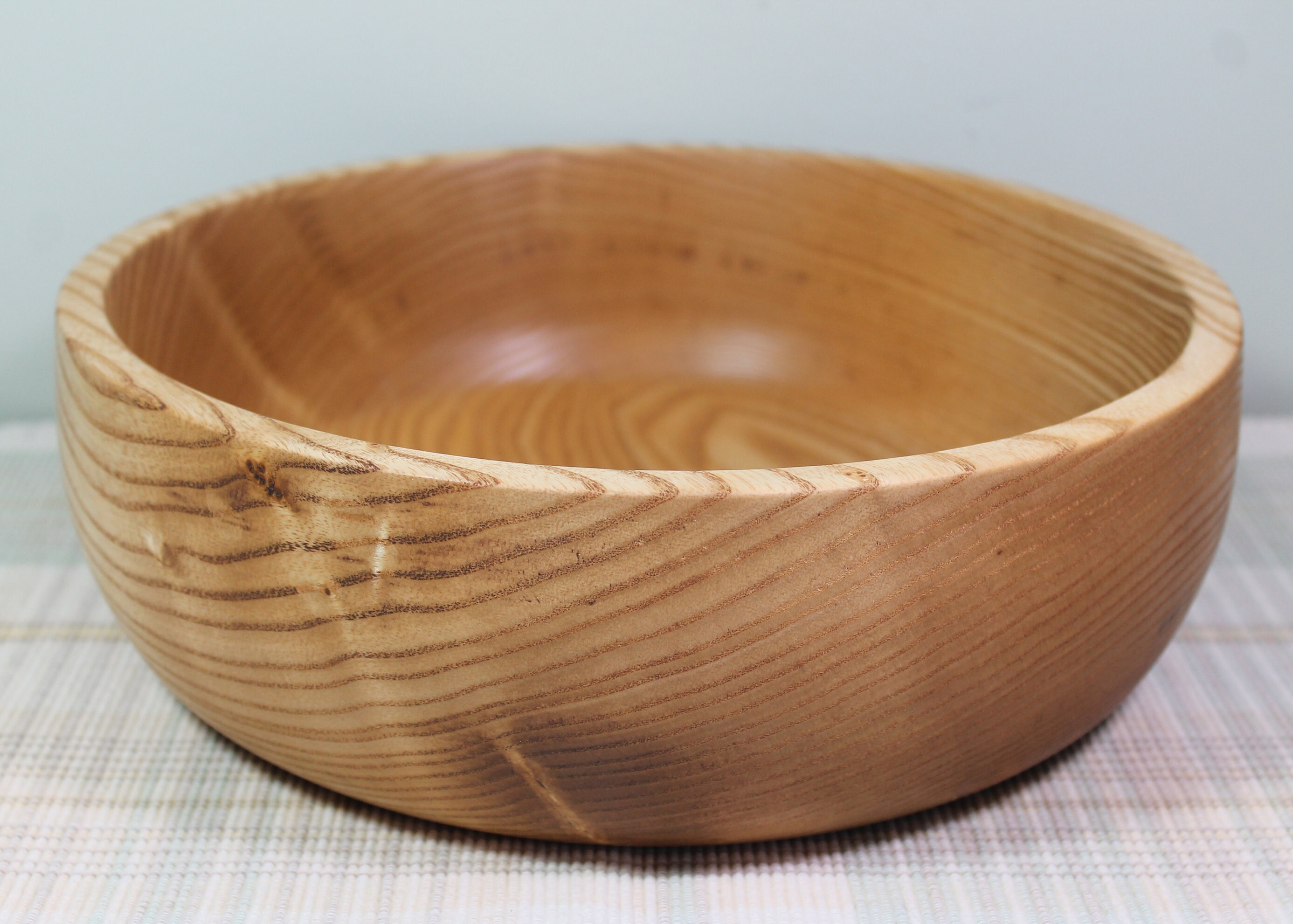 Large ASH Salad Bowl Wooden Bowl Hand Turned Bowl Etsy