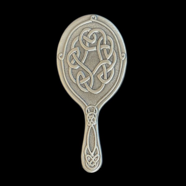 Pewter Hand Mirror with Celtic Knot Design