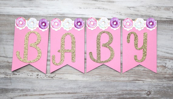 Welcome Baby Girl Donut Sprinkle Banner, Donut Baby Shower Banner,  Sprinkled With Love Party Decor, Baby Girl Sprinkle Decorations 