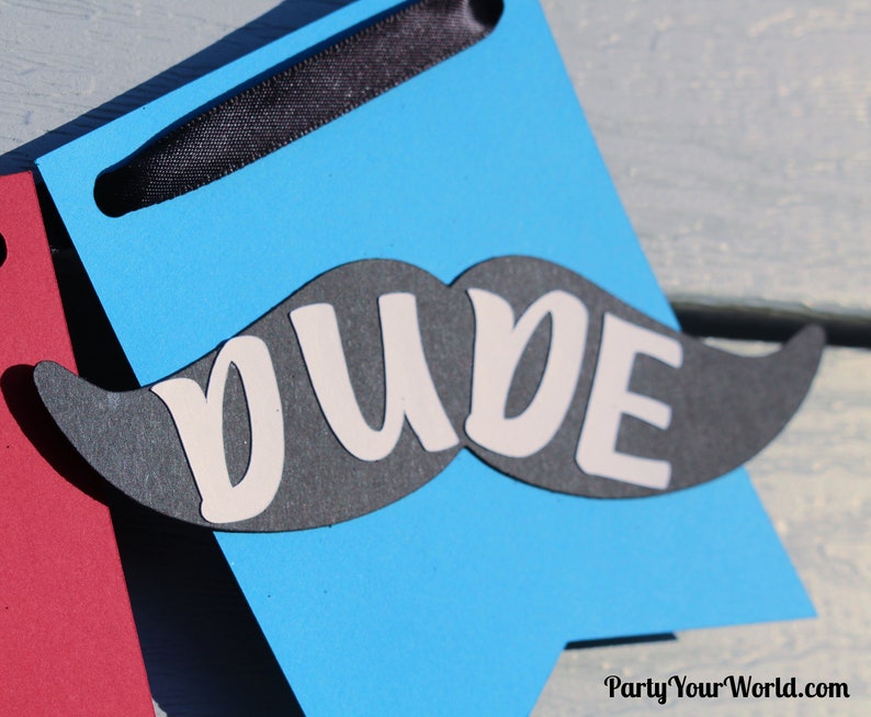One Cool Dude High Chair Banner - Black & White 1st Birthday Decoration, Includes Garland, Ribbons & Pom Poms