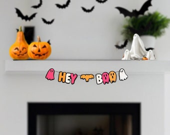 Hey Boo - Bright Halloween Banner