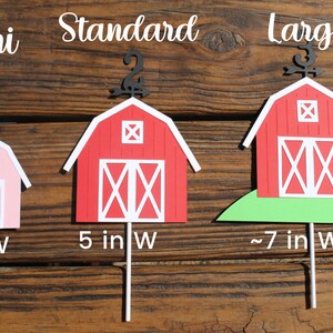 Barn Birthday Cake topper w/Age, Farm Party Cake Decoration, Glitter Farm Party Decor immagine 7