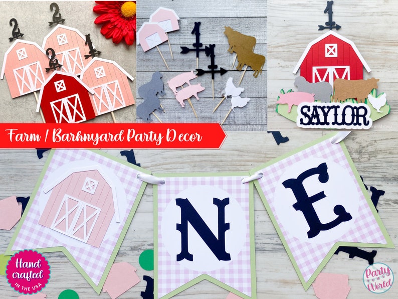 Barnyard First Birthday Picture Clips , Monthly Photo Banner, 12 Month Pic Display, Barn 1st Birthday Party Decor, Farm Party Theme image 7