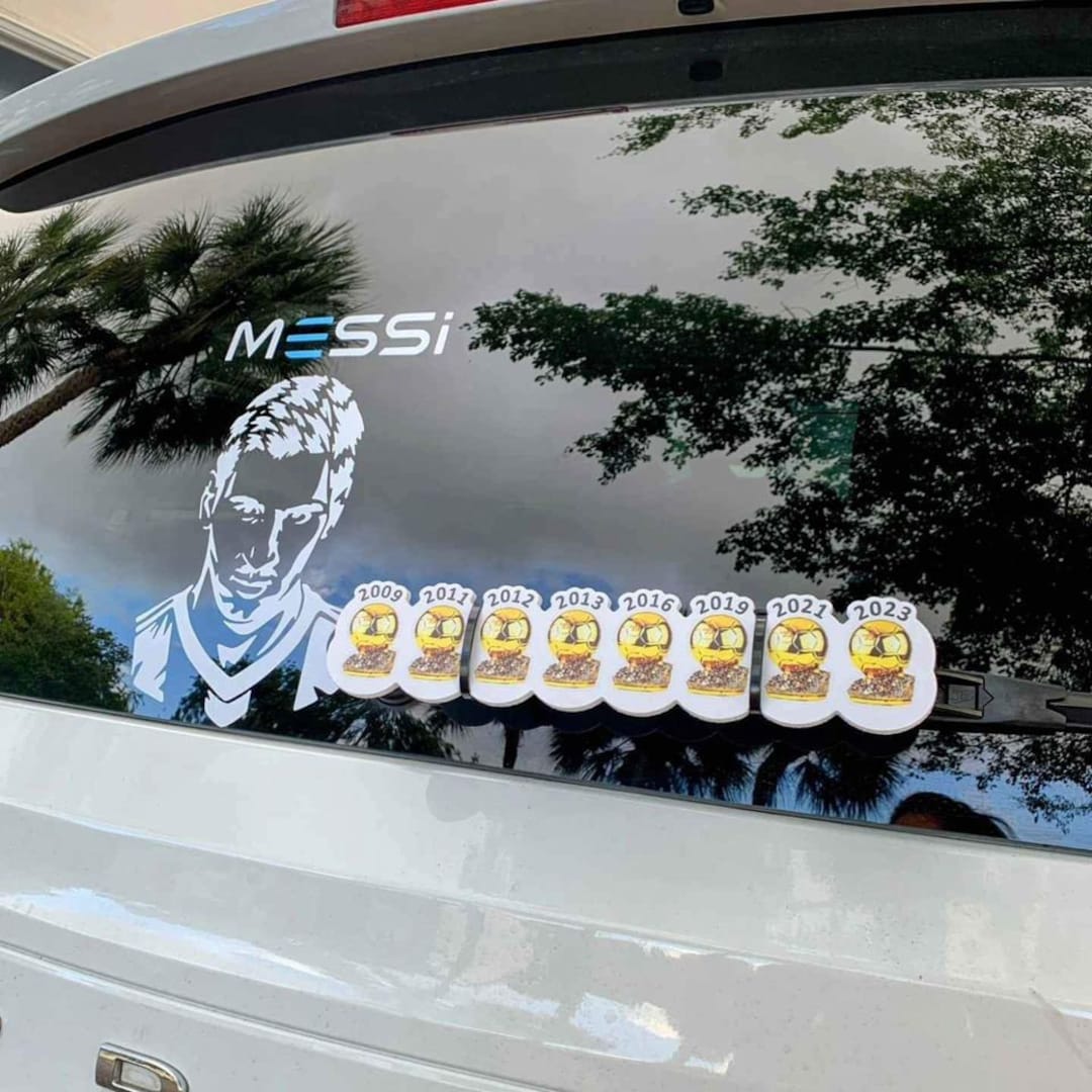 Messi Vinyl Sticker Set, 8 Ballons D'or, 6x10 In - Etsy