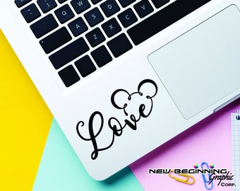 Disney Decal Mickey Love Laptop Stickers, Laptop Decal, Macbook Decal, Car Decal, Vinyl Decal