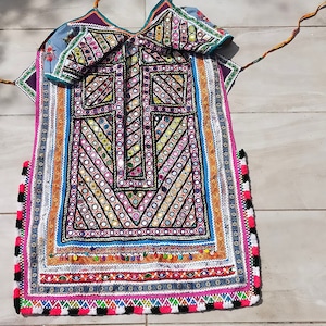 Intricate Hand Embroidered And Beaded Mirror work Banjara Tunic Dress Made By The Meghwal Nomadic Tribe From Kutch, Gujarat