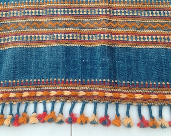 Handwoven Desi Wool (indian wool) Indigo Shawls/Throws From Kutch Gujarat