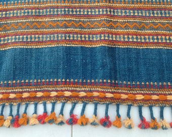 Handwoven Desi Wool (indian wool) Indigo Shawls/Throws From Kutch Gujarat - Handloom