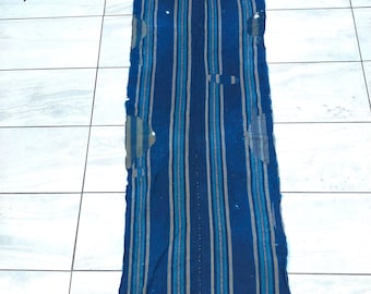 Japanese Boro Indigo Patchwork Cotton Handwoven Fabric