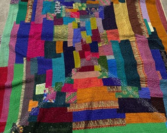 Trapunta Khoudi patchwork indiana vintage del Karnataka settentrionale
