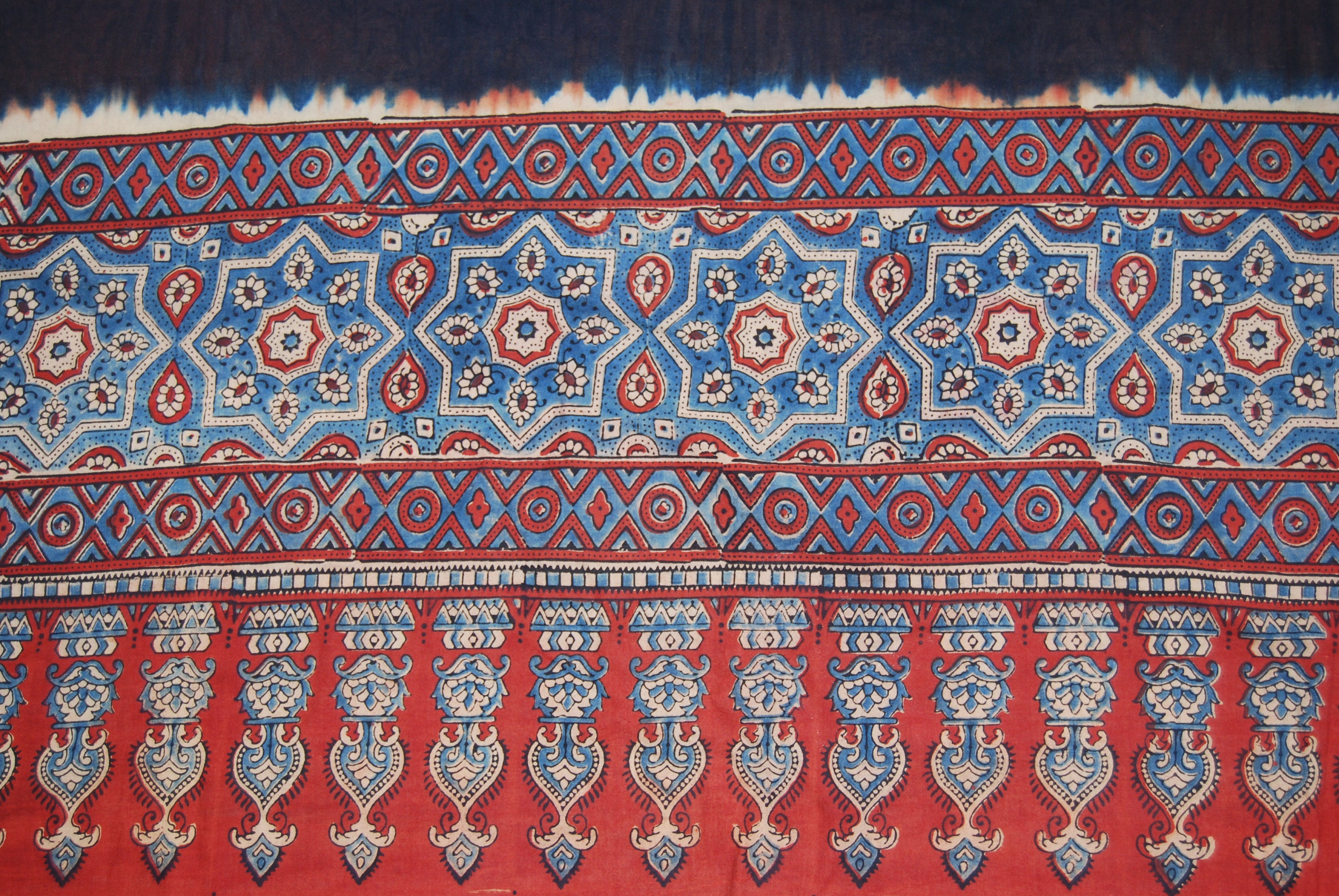 Yellow - Ajrakh Block Printed Cotton Kaftan with Tie-Up Waist (Long)