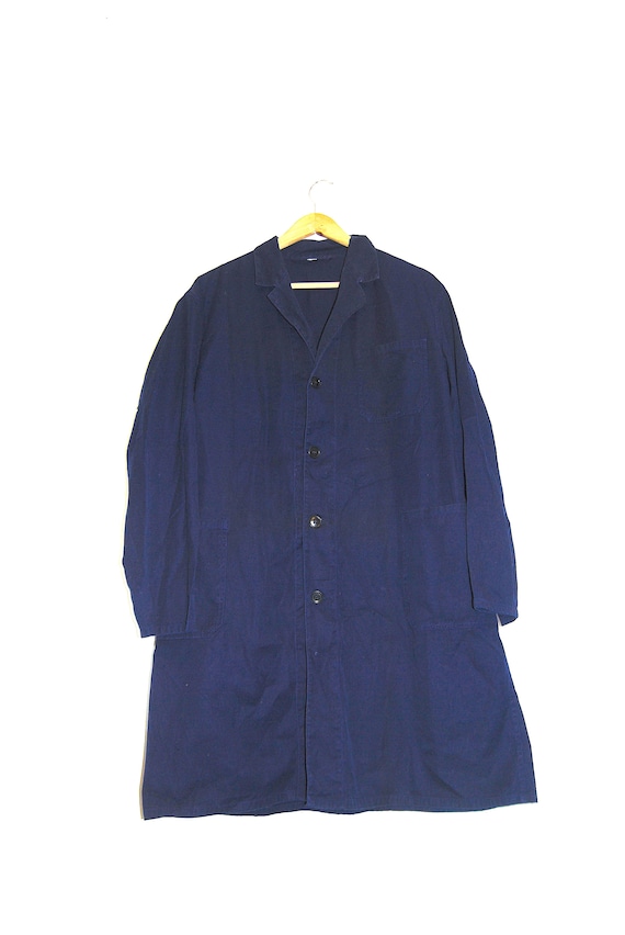 Vintage French Indigo Blue Work Chore Worker Jacke