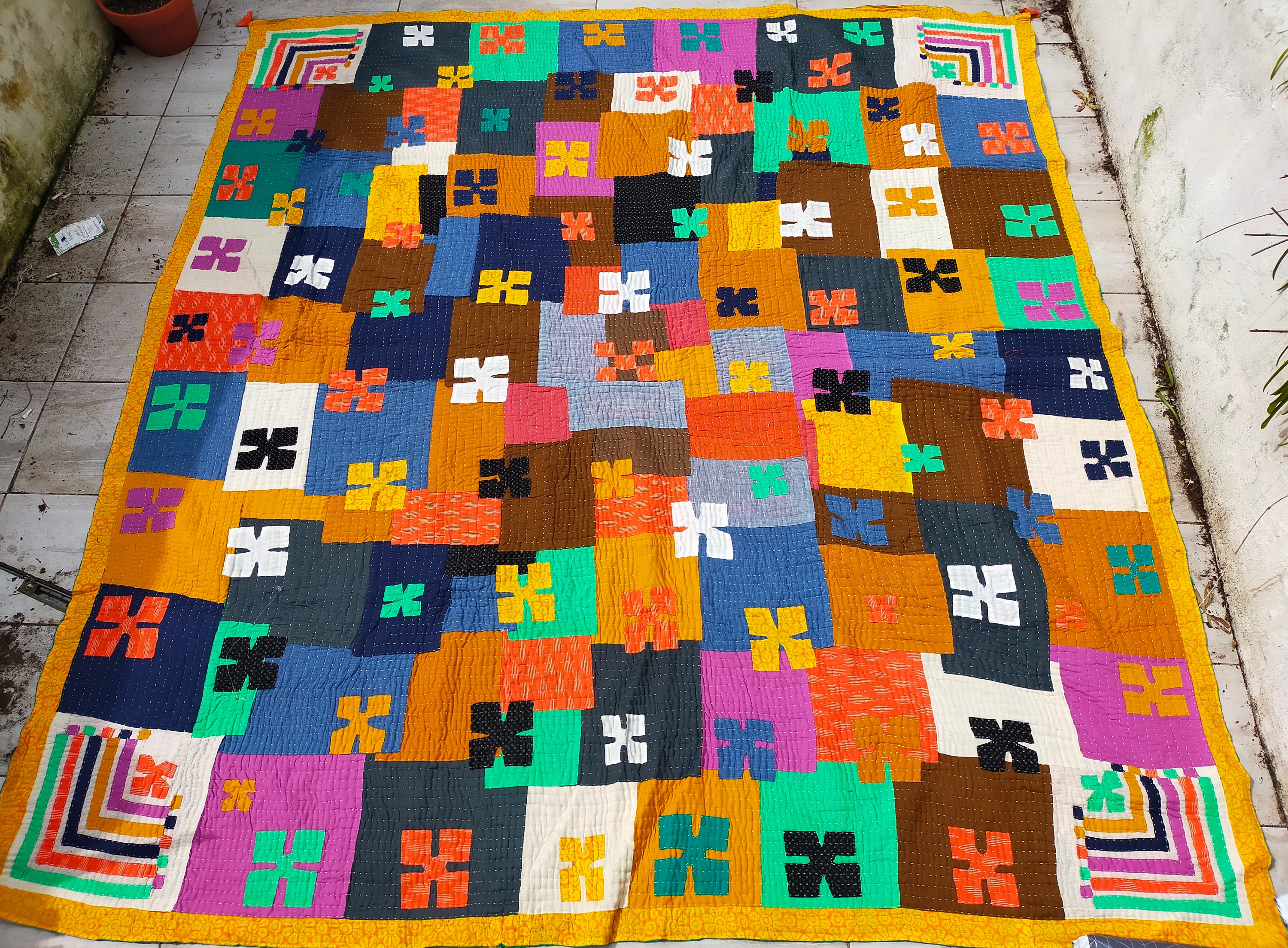 Siddi Tribal Patchwork Kawandi Quilted Blanket From India Etsy UK