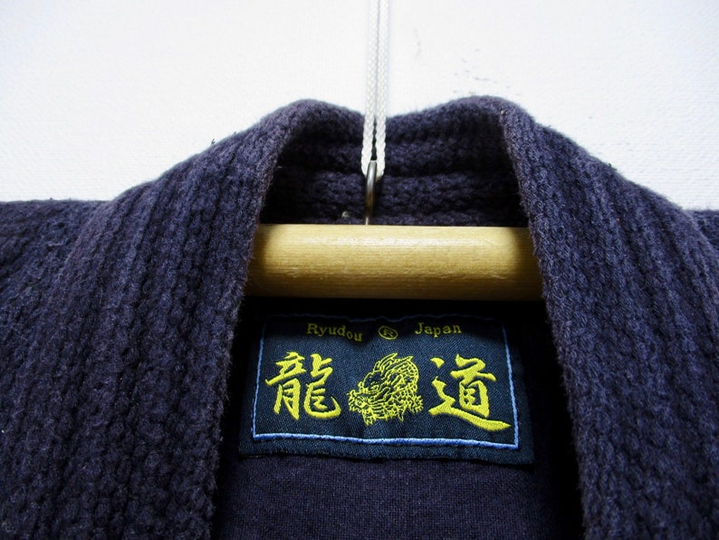 Japanese Kimono Cotton Kendo Swordsman Jacket Japanese Boro Dark Indigo Sashiko
