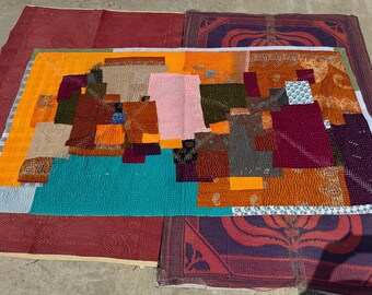 Trapunta Khoudi patchwork indiana vintage del Karnataka settentrionale