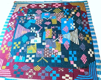 Hand-Stitched Siddi Kawandi Patchwork Quilt Made With Recycled Cotton In India