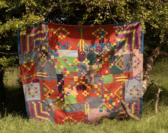Siddi Kawandi - Quilted Patchwork Large Quilt Or Textile Art, Made With Recycled Cotton - Hand-Stitched By African Indian Women In India