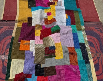 Trapunta Khoudi patchwork indiana vintage del Karnataka settentrionale