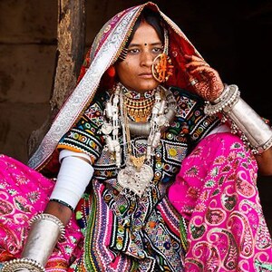 Beaded Mirror work Banjara Tunic Dress Made By The Meghwal Nomadic Tribe From Kutch, Gujarat image 10