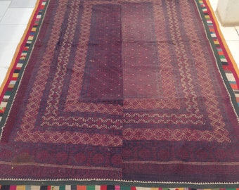Rara antica ajrakh block stampa Kantha patchwork coperta throw from Kutch, India