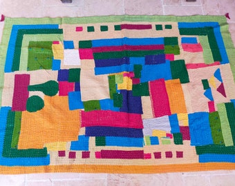 Siddi Tribal Patchwork Kawandi Kavand Kantha Einzeldecke Aus Indien