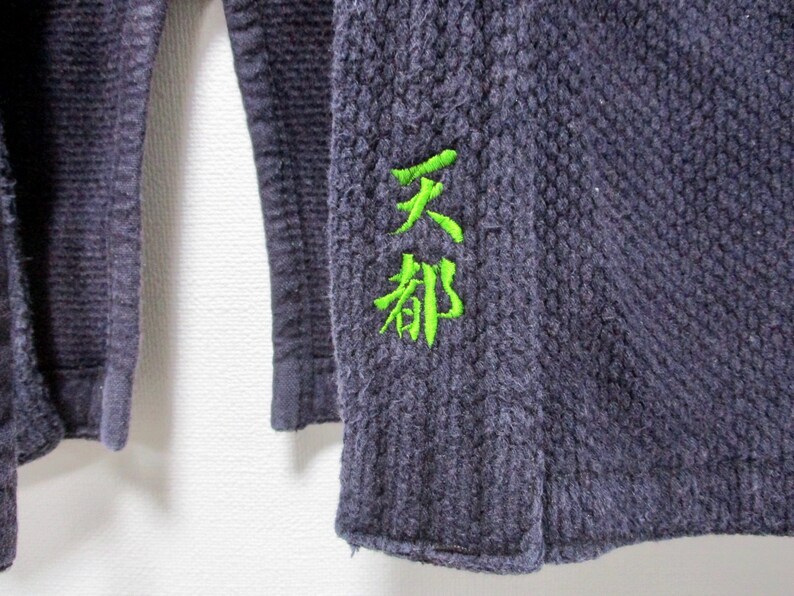 Japanese Kimono Cotton Kendo Swordsman Jacket Japanese Boro Dark Indigo Sashiko
