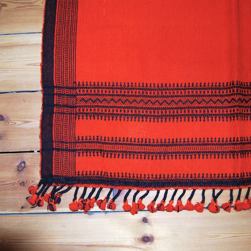 Thavare Red Kutch Embroidery Shawl