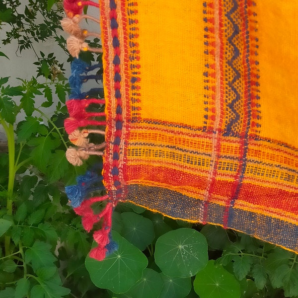 Handwoven Desi Wool (indian wool) Indigo Shawls/Throws From Kutch Gujarat