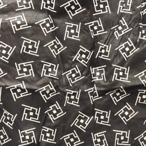 West African Black and White Wax Print Cotton Fabric
