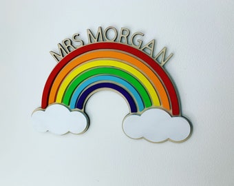 3D Rainbow Teacher Sign