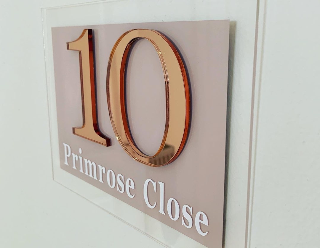 House Number Acrylic Sign Etsy