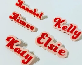 3D Name Badge for Work | Double Layer Acrylic Name Tag | Professional Staff Name Badge