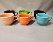 Fiesta Coffee Cups, Fiestaware Coffee Cups, Lead Free Fiesta Coffee Cups, USA KKB, Homer Laughlin China Company, Set of 6 Coffee Cups