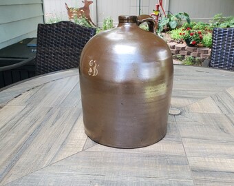 Antique Jug, Brown Beehive Shoulder Jug, Handturned Jug, Vintage Jug, Antique Brown Jug, Beehive Jug, Collectible Jug, Salt Glazed Brown Jug