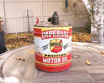 Oil Can, Vintage Imperial Premium 5 Gallon Motor Oil Can