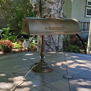 Vintage Cast and Brass Bankers Light, Vintage Cast and Brass Desk Light, Vintage Bankers Light, Vintage Bankers Lamp, Vintage Desk Light