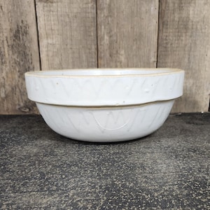 Antique Ruckels Pottery Mixing Bowl, Salt Glazed Pottery Bowl, Large Ruckels Mixing Bowl
