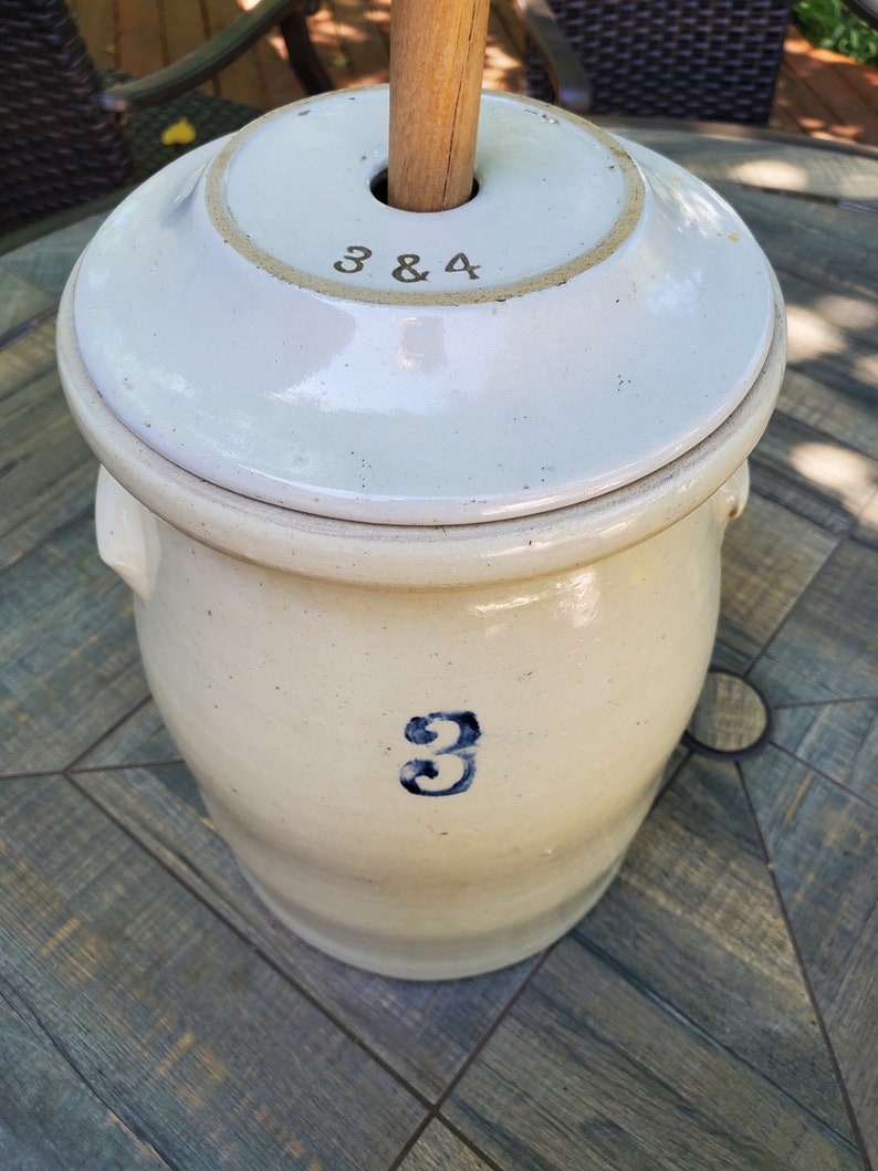 Butter Churn Vintage Butter Churn With Lid and Wood Stomper Etsy