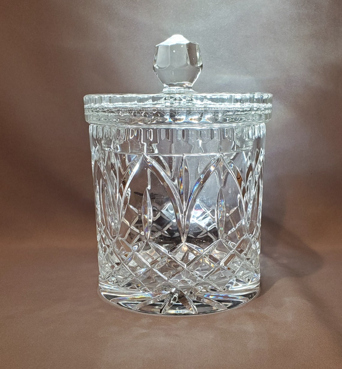 large crystal jar with lid