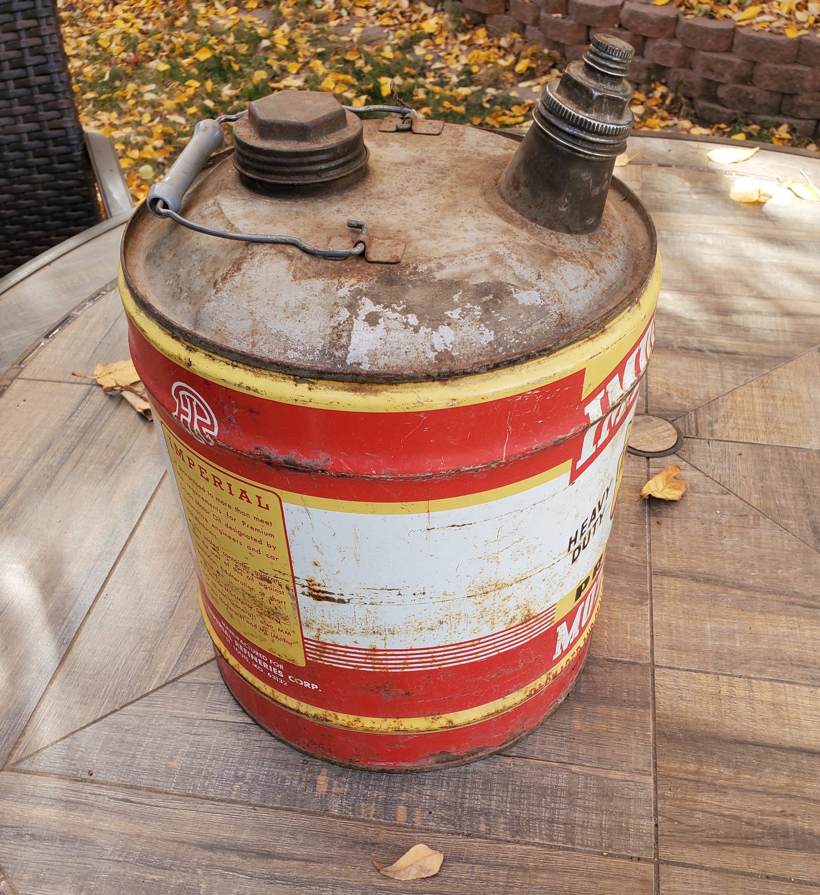 ビンテージ IMPERIAL MOTOR OIL 5ガロン缶 Oil Can, Vintage Imperial Premium 5 Gallon Motor Oil Can