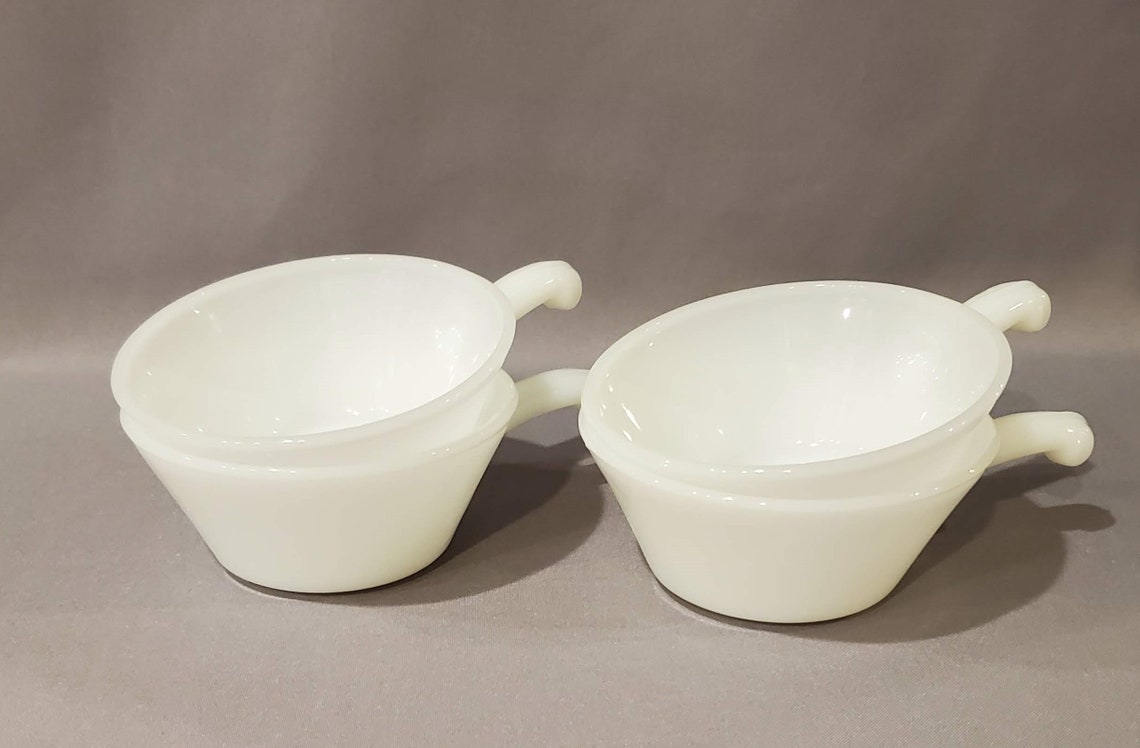 Soup Bowls Cereal Bowls Fire King Soup Bowls With Handles Etsy