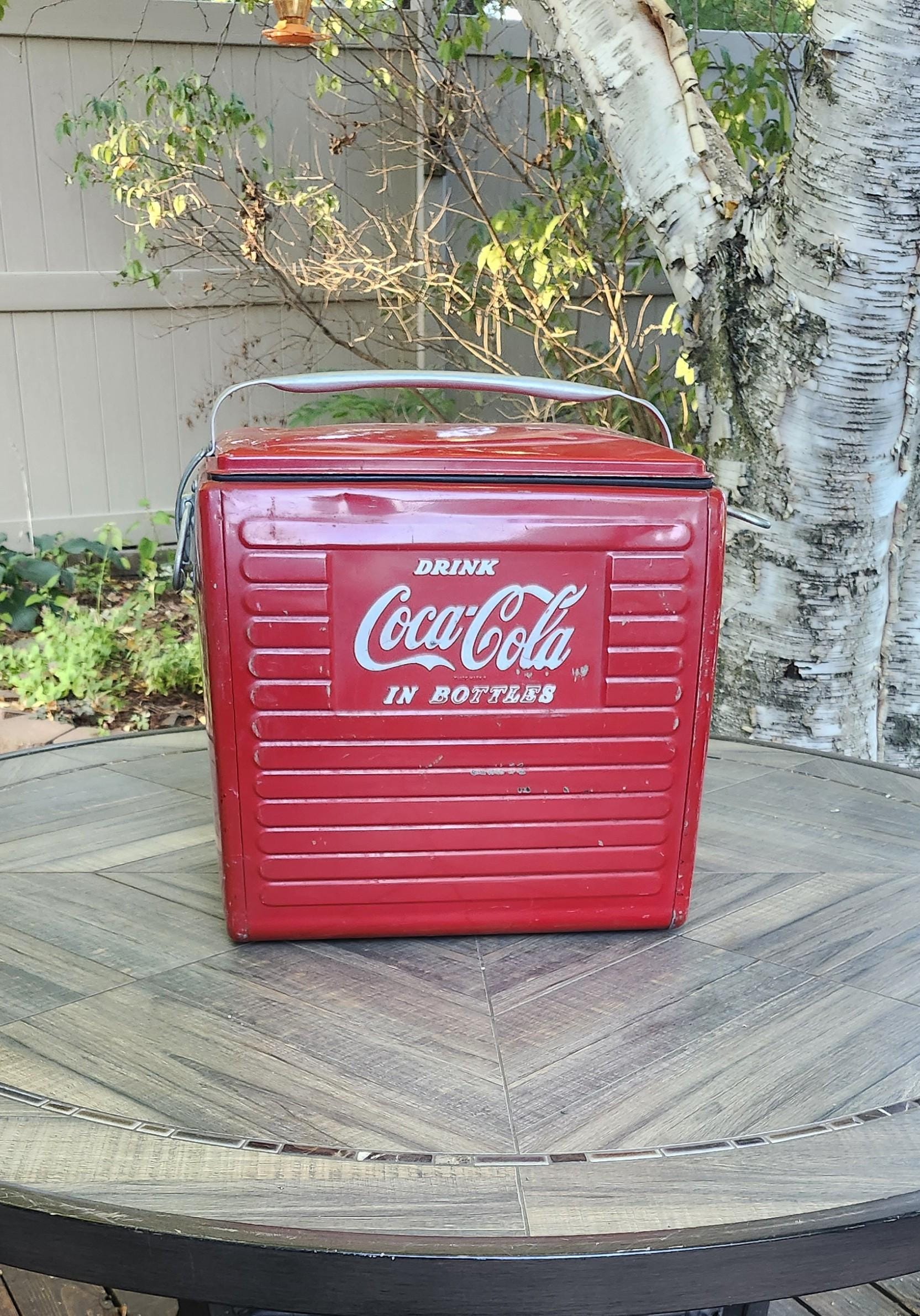 Vintage Coca Cola Cooler: 1950s Model 201 Portable Cooler With