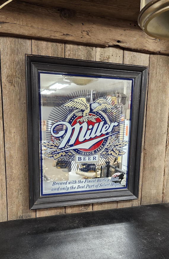 Miller Beer Sign, Beer Mirror, Miller Beer Mirror, Bar Sign, Bar