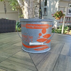 Vintage Minnow Bait Buckets Galvanized Pail nice Shape, Listing is for One  Only, Holes in Bottom 